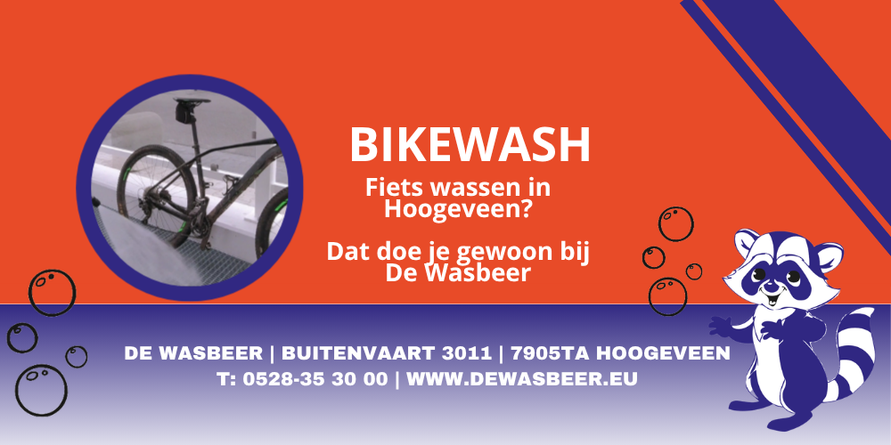 Fiets wassen in Hoogeveen? Bij De Wasbeer maak je jouw fiets snel en makkelijk schoon in de wasboxen. Geen gedoe thuis, gewoon fris de weg op!