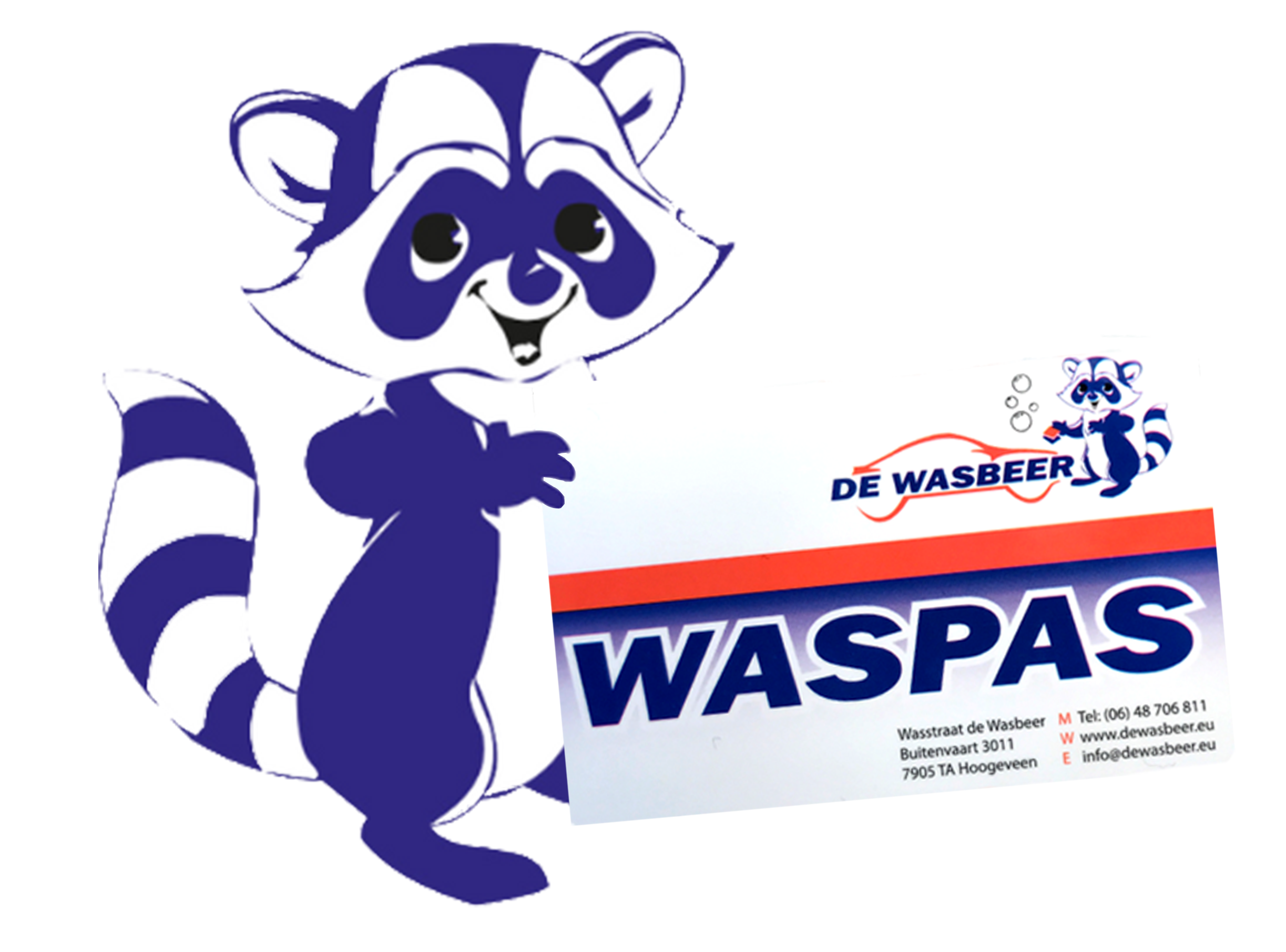 De wasbeer met waspas